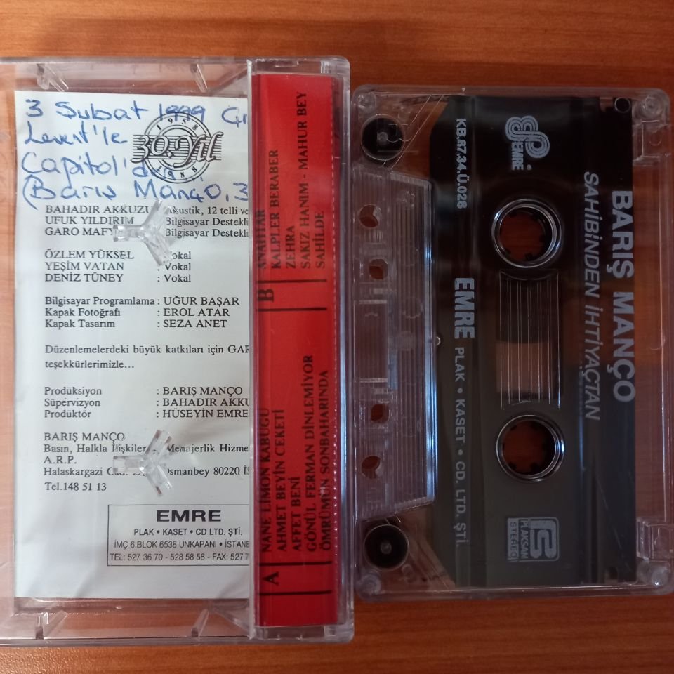 BARIŞ MANÇO - SAHİBİNDEN İHTİYAÇTAN (1987) - KASET 2.EL