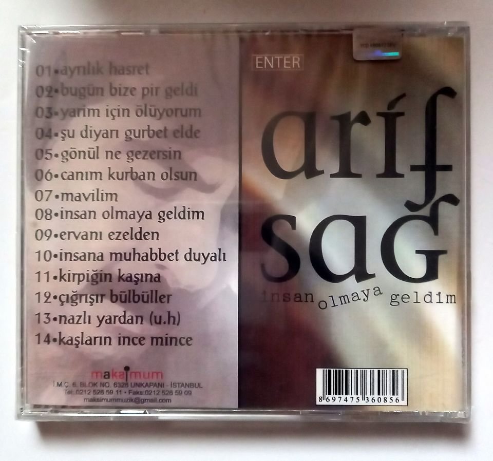 ARİF SAĞ - İNSAN OLMAYA GELDİM - CD SIFIR