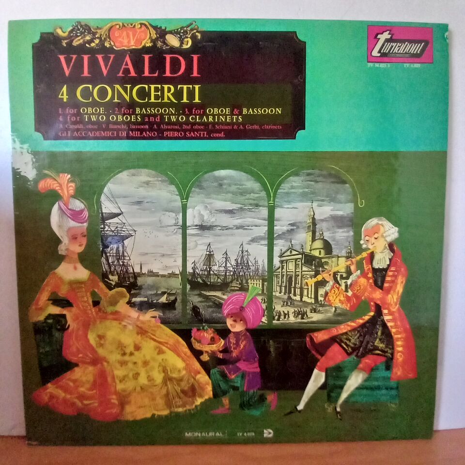 VIVALDI: 4 CONCERTI / GLI ACCADEMICI DI MILANO, PIERO SANTI (1966) - LP 2.EL PLAK
