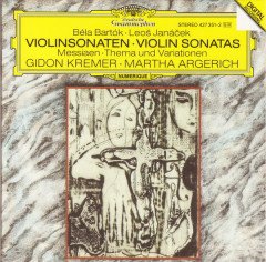 BELA BARTOK - VIOLIN SONATAS / GIDON KREMER MARTHA ARGERICH LEOS JANACEK - CD 1990 MADE IN WEST GERMANY 2.EL