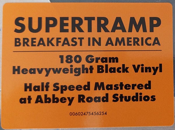 SUPERTRAMP - BREAKFAST IN AMERICA (1979) - LP 2025 180GR EDITION SIFIR PLAK