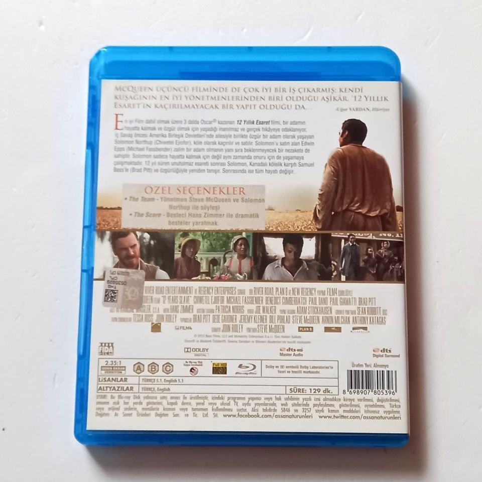 12 YILLIK ESARET / 12 YEARS A SLAVE - CHIWETEL EJIOFOR, MICHAEL FASSBENDER - YÖN.: STEVE MCQUEEN -  BLU-RAY 2.EL