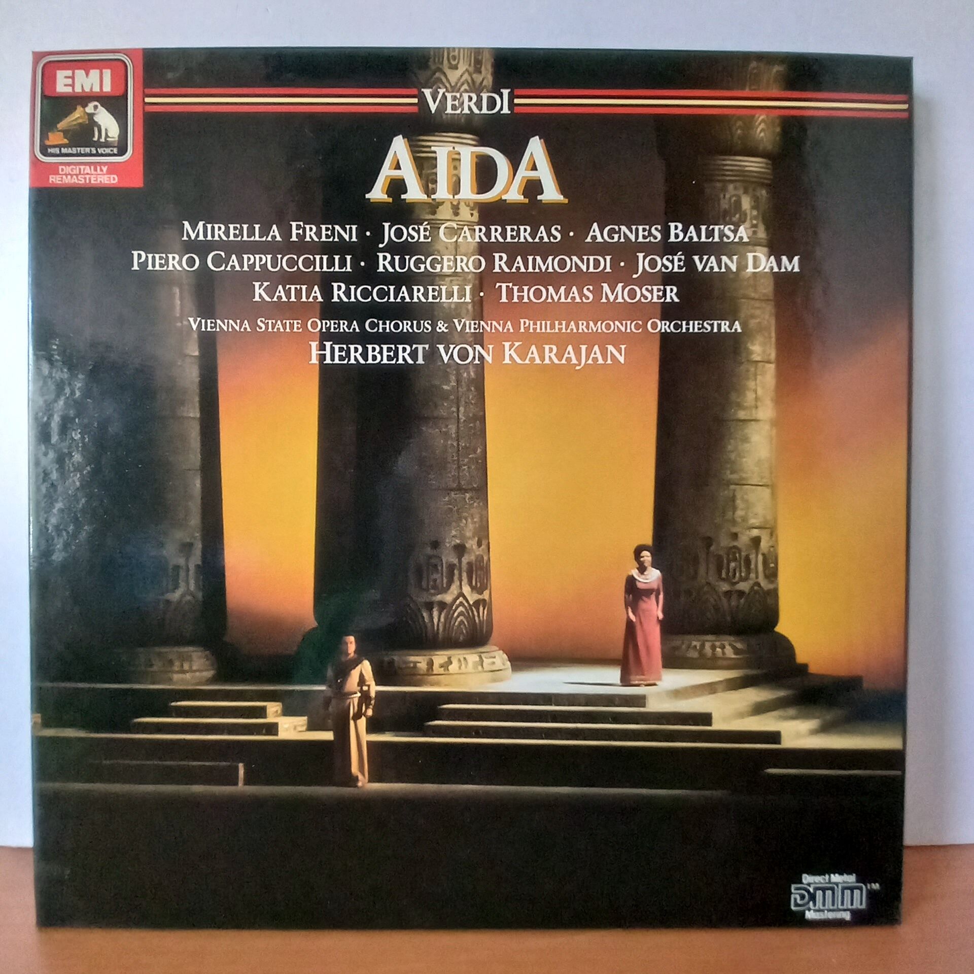 VERDI: AIDA / MIRELLA FRENI, JOSE CARRERAS, AGNES BALTSA, PIERO CAPPUCCILLI, RUGGERO RAIMONDI, JOSE VAN DAM, KATIA RICCIARELLI, THOMAS MOSER, VIENNA STATE OPERA CHORUS, VIENNA PHILHARMONIC ORCHESTRA, HERBERT VON KARAJAN (1986) - 2LP BOX SET 2.EL PLAK