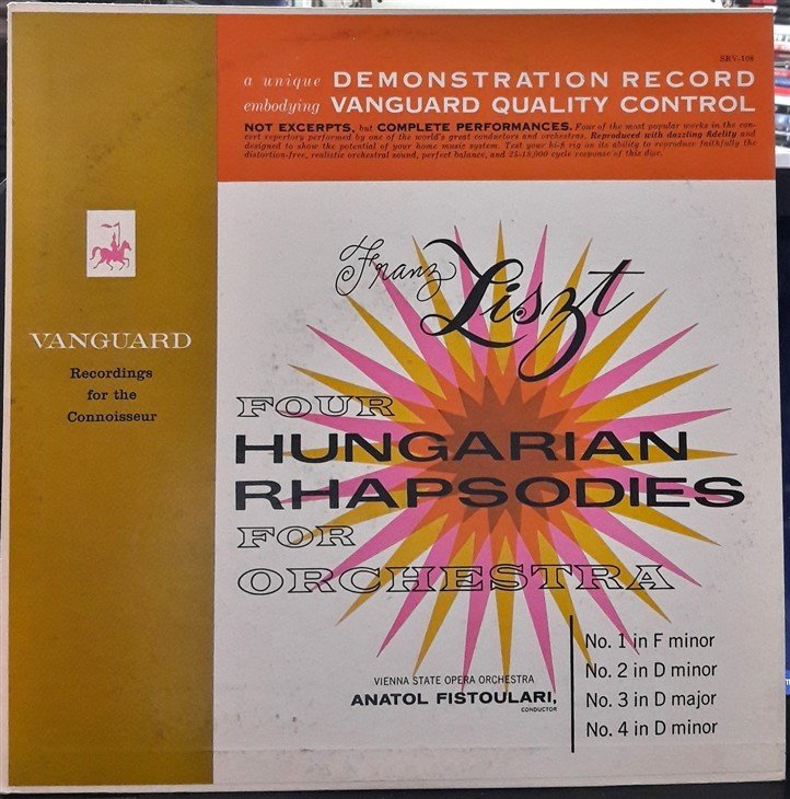 LISZT: HUNGARIAN RHAPSODIES, VIENNA STATE OPERA ORCHESTRA, ANATOL FISTOULARI - PLAK 2.EL
