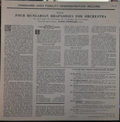 LISZT: HUNGARIAN RHAPSODIES, VIENNA STATE OPERA ORCHESTRA, ANATOL FISTOULARI - PLAK 2.EL