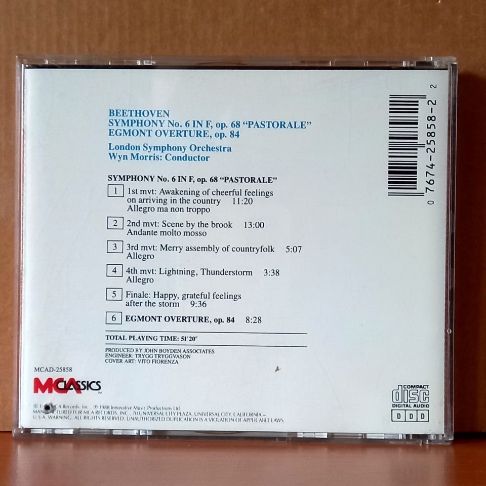 BEETHOVEN: SYMPHONY NO.6 ''PASTORALE'' / LONDON SYMPHONY ORCHESTRA, WYN MORRIS (1988) - CD 2.EL