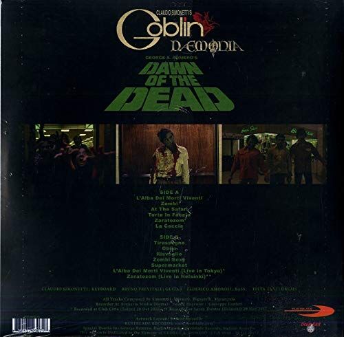 GOBLIN – GEORGE A. ROMERO'S DAWN OF THE DEAD / ZOMBI (1978) - LP REISSUE TRANSPARENT LIME COLOURED 40TH ANNIVERSARY EDITION SIFIR PLAK