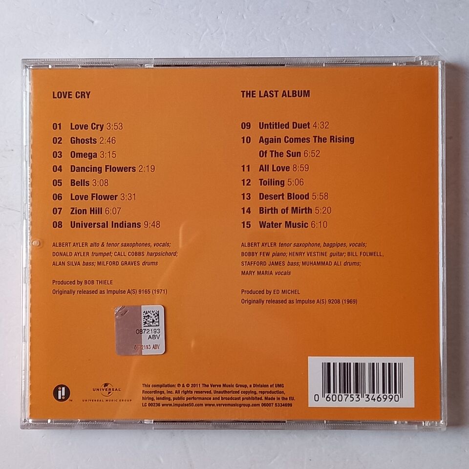 ALBERT AYLER – LOVE CRY / THE LAST ALBUM - CD 2011 REMASTERED 2.EL