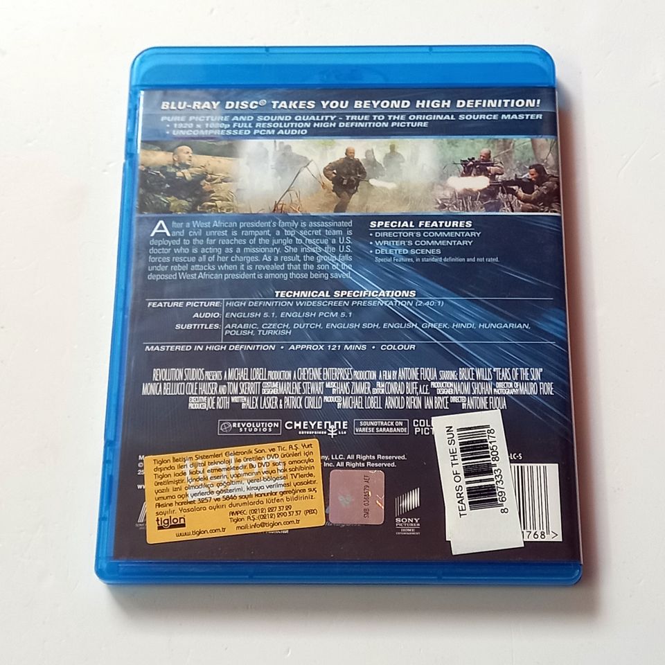 TEARS OF THE SUN - BRUCE WILLIS, MONICA BELLUCCI, YÖN.: ANTOINE FUQUA - BLU-RAY 2.EL