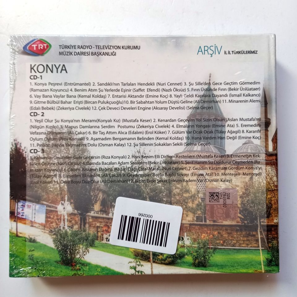 KONYA / İL İL TÜRKÜLERİMİZ / TRT ARŞİV SERİSİ 274 - 3CD SIFIR