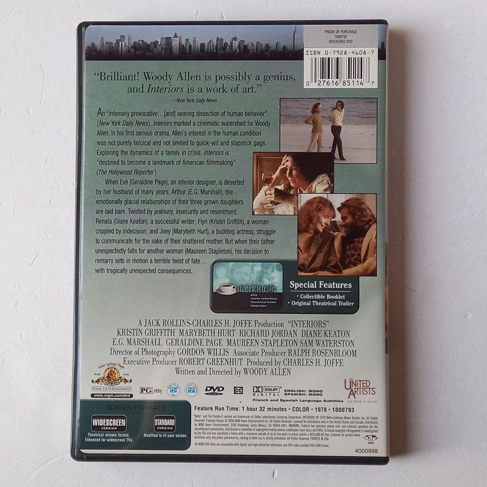 INTERIORS -  WOODY ALLEN, MARY BETH HURT, DIANE KEATON - DVD 1.BÖLGE 2.EL