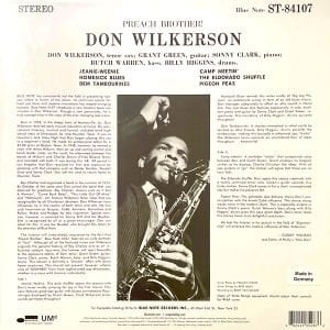DON WILKERSON - PREACH BROTHER (1962) - LP BLUE NOTE 180GR 2022 EDITION SIFIR PLAK