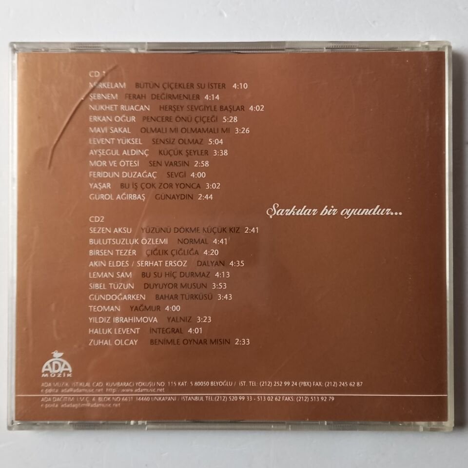 ŞARKILAR BİR OYUNDUR / BÜLENT ORTAÇGİL İÇİN SÖYLENMİŞ BÜLENT ORTAÇGİL ŞARKILARI (2000) - 2CD 2.EL