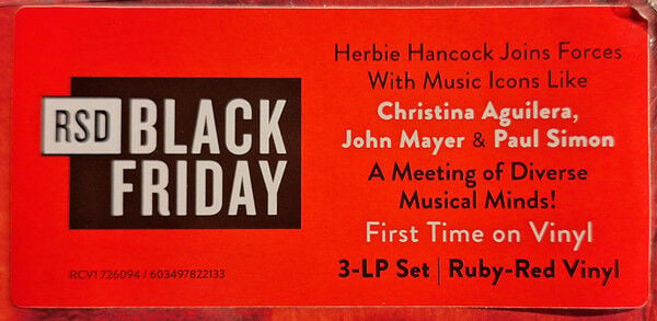 HERBIE HANCOCK - POSSIBILITIES (2005) - 3xLP 2024 RED COLOURED RECORD STORE DAY (RSD)  EDITION POP JAZZ , SOUL JAZZ , FUNK JAZZ SIFIR PLAK