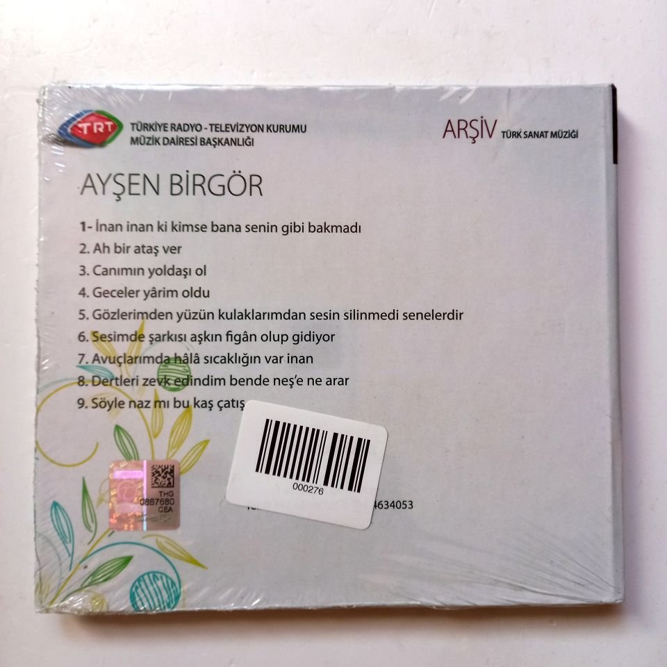 AYŞEN BİRGÖR / TÜRK SANAT MÜZİĞİ / TRT ARŞİV SERİSİ 289 - CD SIFIR