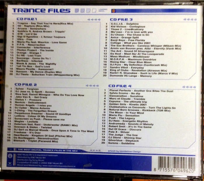 TRANCE FILES 2002 4CD KARIŞIK TRANCE MIX 2.EL