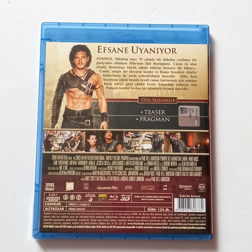 POMPEII 3D - KIT HARINGTON, CARRIE-ANNE MOSS, EMILY BROWNING - YÖN.: PAUL W. S. ANDERSON - BLU-RAY 3D + BLU-RAY TEK DİSK 2.EL