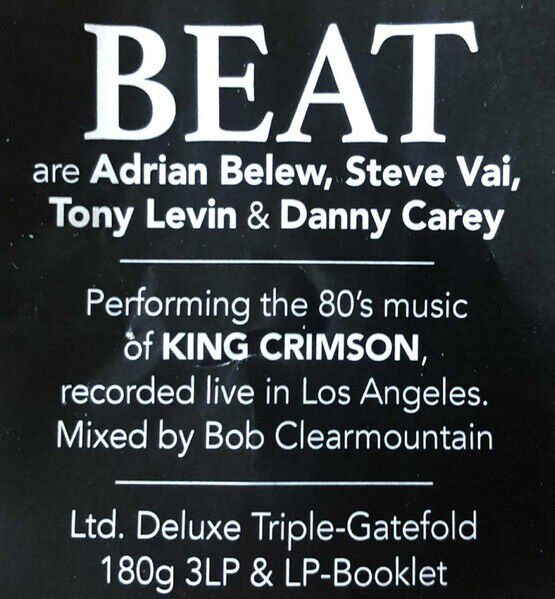 BEAT (ADRIAN BELEW,STEVE VAI,TONY LEVIN & DANNY CAREY) - LIVE IN LOS ANGELES / NEON HEAT DISEASE (2025) - 3xLP 180GR SIFIR PLAK