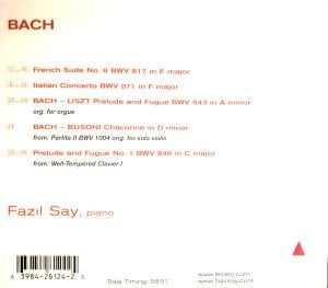 FAZIL SAY - BACH (1998) - CD SIFIR
