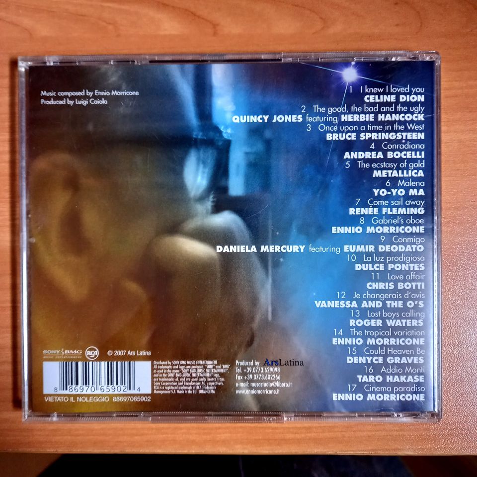 WE ALL LOVE ENNIO MORRICONE / ANDREA BOCELLI, CHRIS BOTTI, CELINE DION, HERBIE HANCOCK, YO-YO MA, METALLICA, BRUCE SPRINGSTEEN, ROGER WATERS (2007) - CD 2.EL