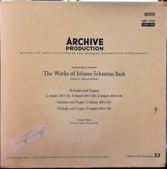 BACH: PRELUDE AND FUGUES C MAJOR, E MINOR, G MINOR, HELMUT WALCHA - PLAK 2.EL