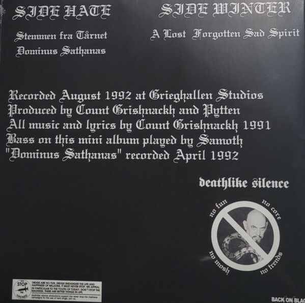 BURZUM – ASKE (1993) / 3 TRACK MINI ALBUM - LP BLACK METAL 2021 REISSUE SIFIR PLAK