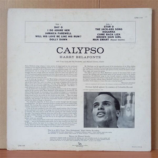 HARRY BELAFONTE – CALYPSO (1956) - LP 2.EL PLAK
