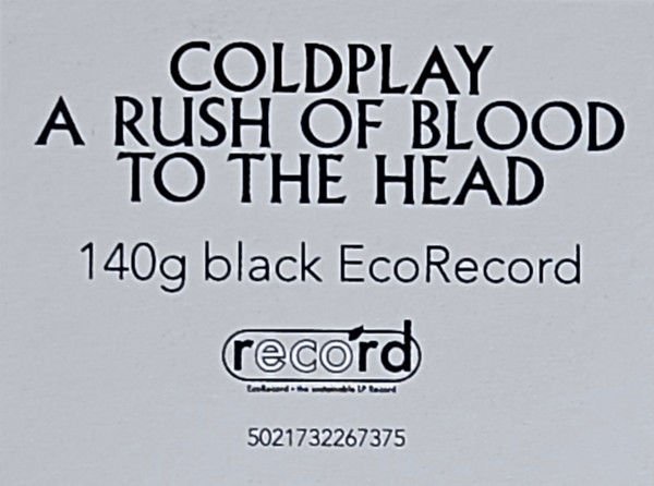 COLDPLAY - A RUSH OF BLOOD TO THE HEAD (2002) - LP 140GR 2024 ECORECORD EDITION BLACK VINYL SIFIR PLAK