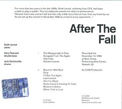 KEITH JARRETT GARY PEACOCK JACK DEJOHNETTE - AFTER THE FALL (2018) - 2CD ECM RECORDS SIFIR
