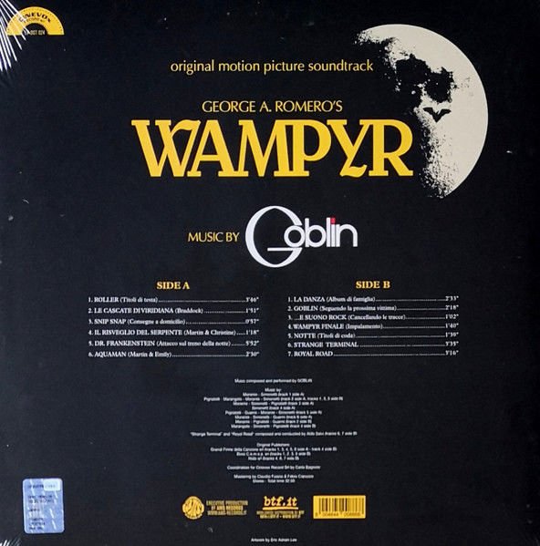 GOBLIN (PROGRESSIVE ROCK) - GEORGE ROMERO'S WAMPYR SOUNDTRACK (1977) - LP 180GR 2022 RED COLOURED EDITION SIFIR PLAK