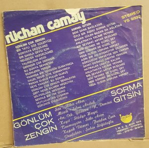 RÜÇHAN ÇAMAY - GÖNLÜM ÇOK ZENGİN / SORMA GİTSİN - 7'' 45 DEVİR KAPAKLI İSTANBUL PLAK 2.EL