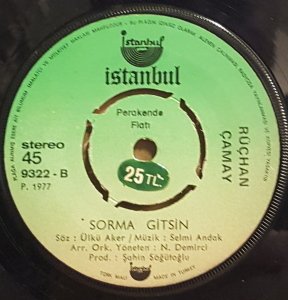 RÜÇHAN ÇAMAY - GÖNLÜM ÇOK ZENGİN / SORMA GİTSİN - 7'' 45 DEVİR KAPAKLI İSTANBUL PLAK 2.EL