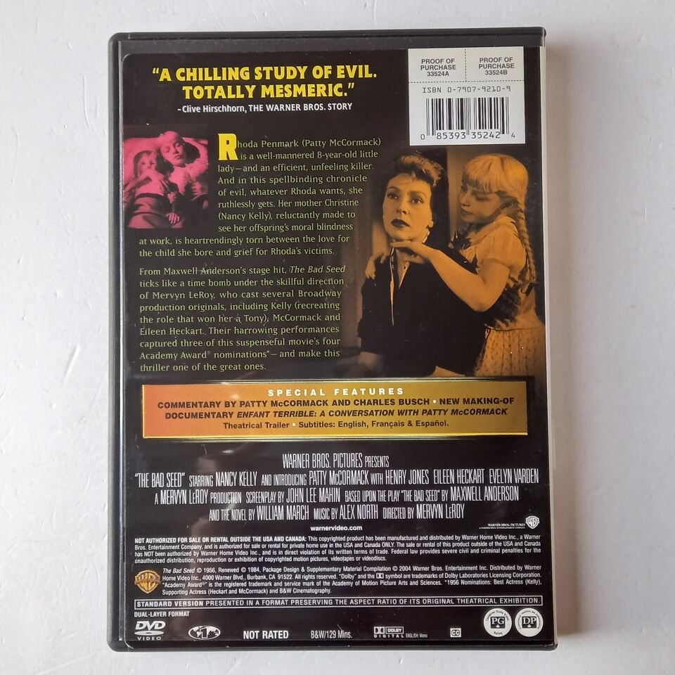 THE BAD SEED - MERVYN LEROY, NANCY KELLY, PATTY MCCORMACK - DVD 1.BÖLGE 2.EL