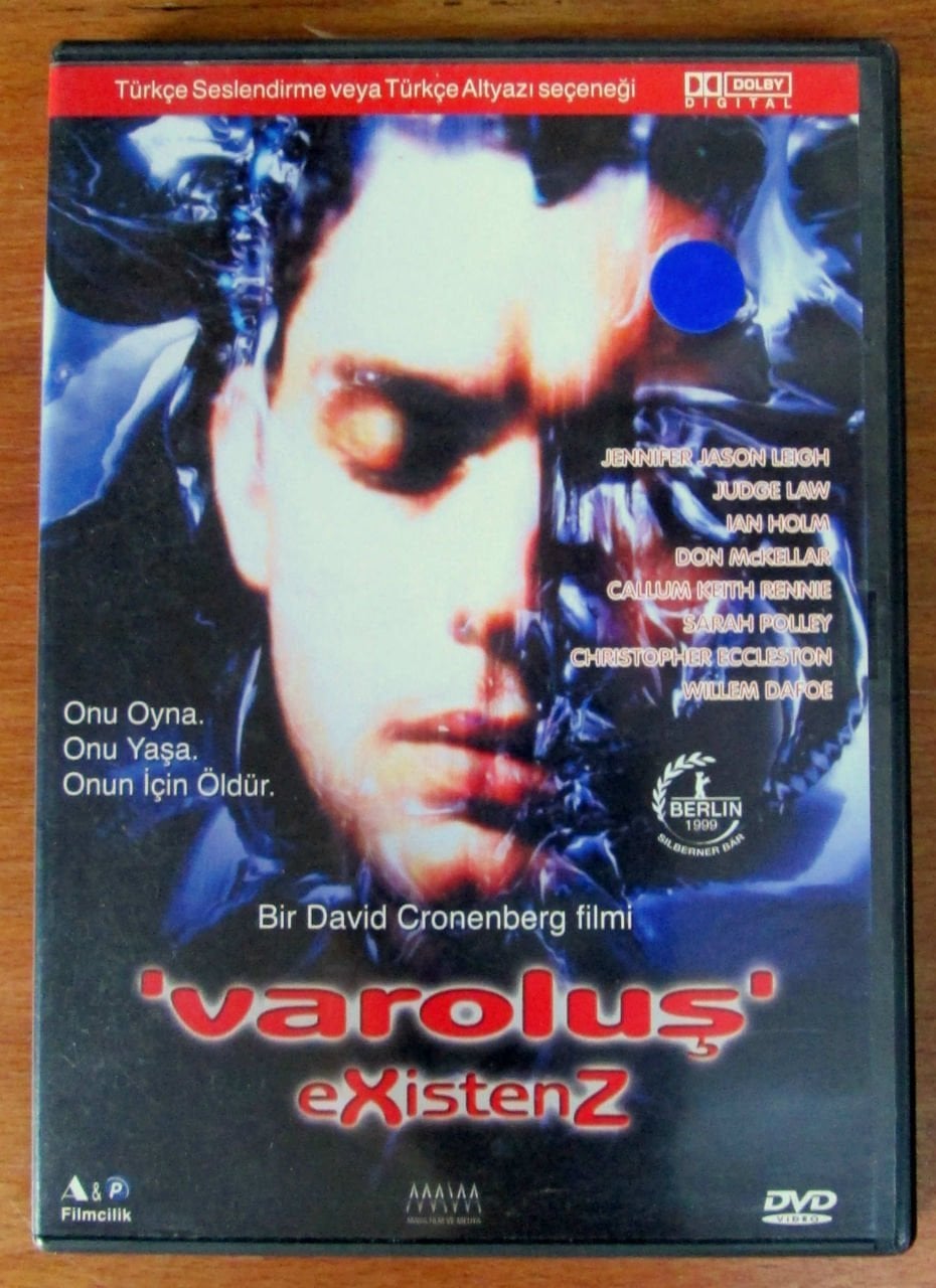 VAROLUŞ - EXISTENZ - JENNIFER JASON LEIGH - JUDE LAW - WILLEM DAFOE - DAVID CRONENBERG - DVD 2.EL