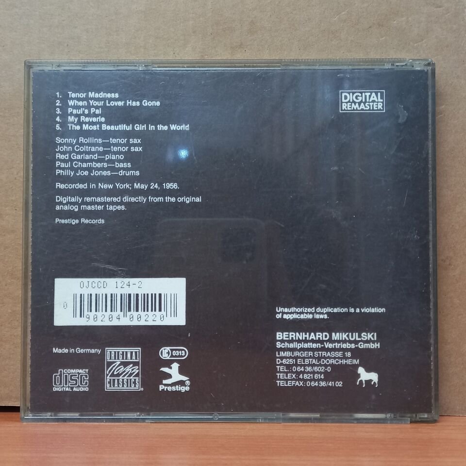 SONNY ROLLINS QUARTET - TENOR MADNESS (1987) - CD 2.EL