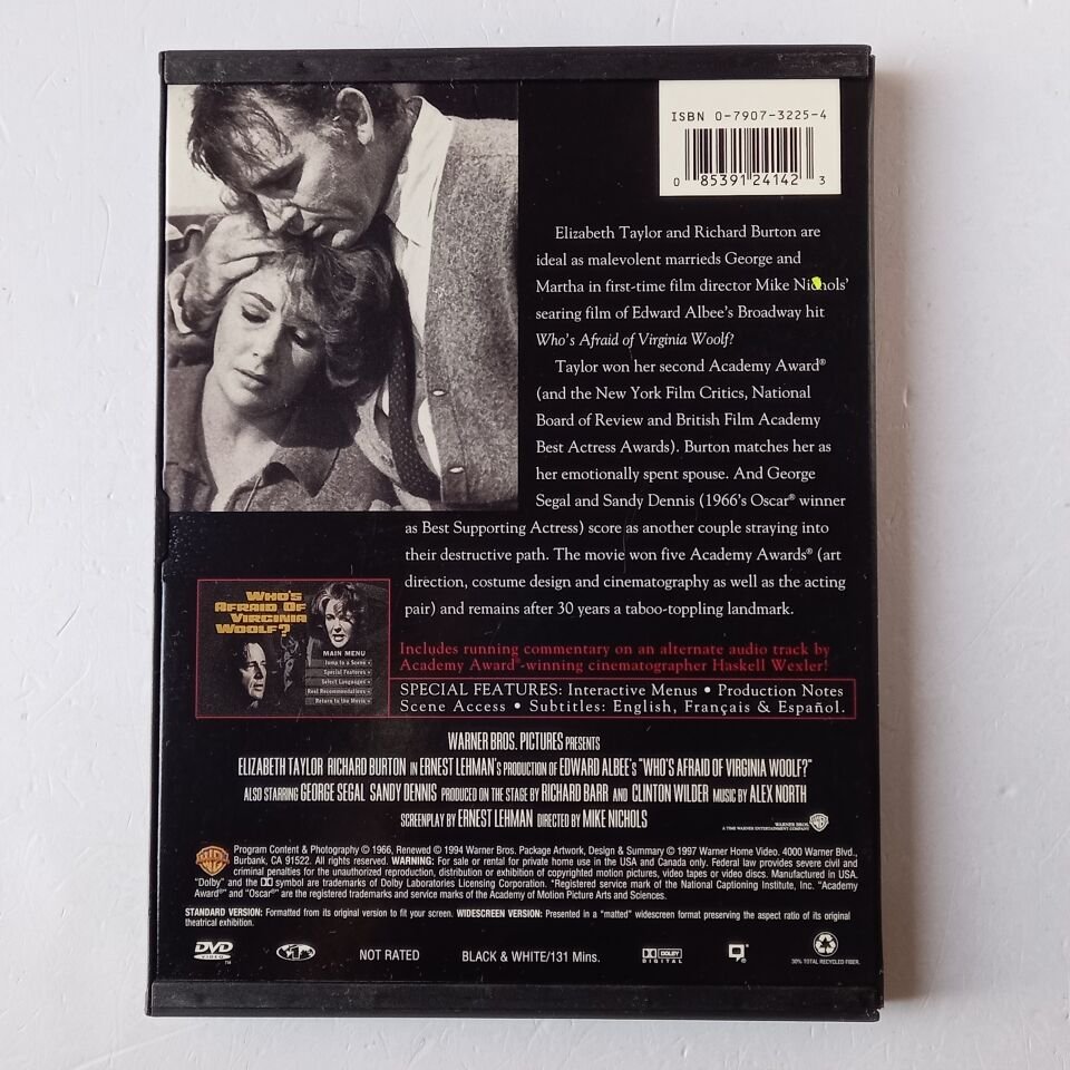 WHO'S AFRAID OF VIRGINIA WOOLF? - MIKE NICHOLS, ELIZABETH TAYLOR, RICHARD BURTON - DVD 1.BÖLGE 2.EL