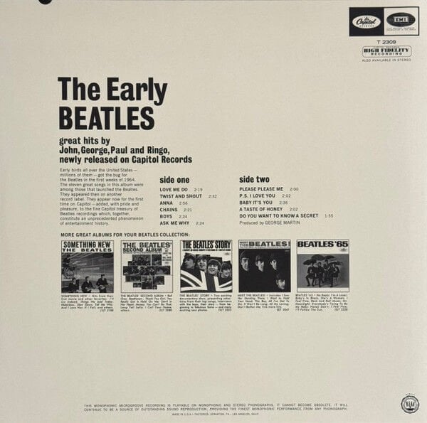 THE BEATLES - THE EARLY BEATLES (1965) - LP 180GR 2024 MONO EDITION SIFIR PLAK