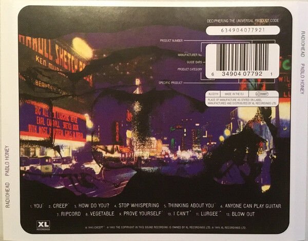 RADIOHEAD - PABLO HONEY (1992) - CD 2016 REISSUE / JEWEL CASE AMBALAJINDA SIFIR