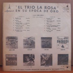 EL TRIO LA ROSA - EN SU EPOCA DE ORO VOL I - LP 2.EL PLAK