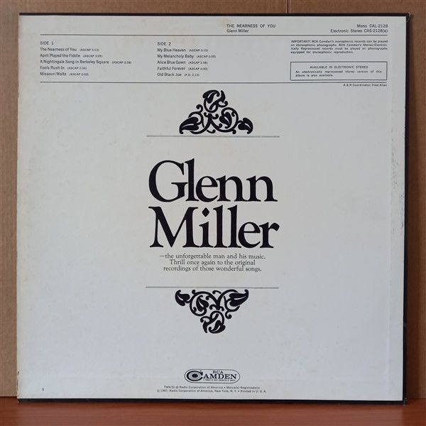GLENN MILLER AND HIS ORCHESTRA – THE NEARNESS OF YOU (1967) - LP 2.EL PLAK