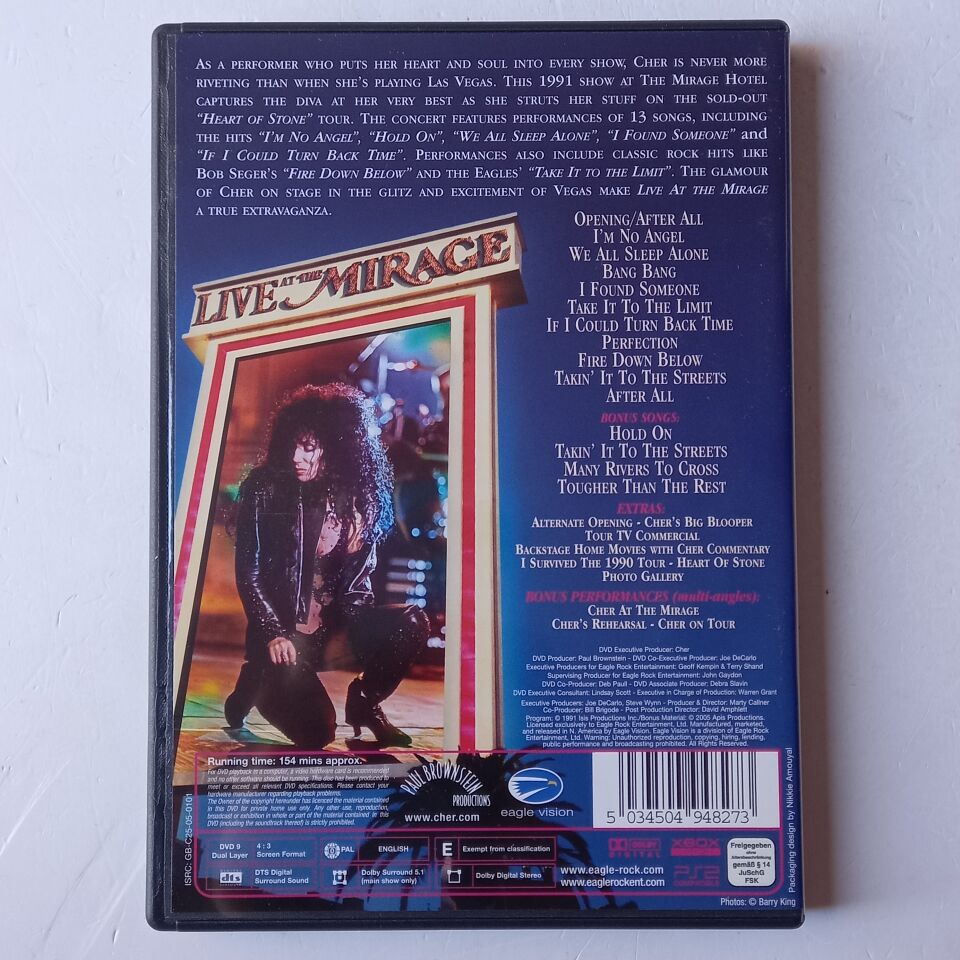 CHER – EXTRAVAGANZA LIVE AT THE MIRAGE (2005) - DVD SLIPCASE 2.EL