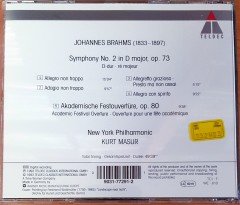 BRAHMS: SYMPHONY NO.2 / ACEDEMIC FESTIVAL OVERTURE / NEW YORK PHILHARMONIC, KURT MASUR (1993) TELDEC CD 2.EL