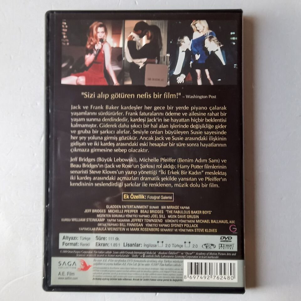 THE FABULOUS BAKER BOYS - JEFF BRIDGES, MICHELLE PFEIFFER, BEAU BRIDGES - DVD 2.BÖLGE 2.EL