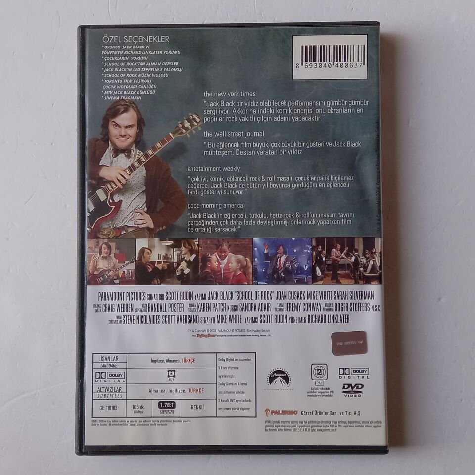 HABABAM ROCK / SCHOOL OF ROCK - RICHARD LINKLATER, JACK BLACK - DVD 2.BÖLGE 2.EL