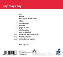 FAZIL SAY - SAY PLAYS SAY (2014) - ADA CD SIFIR
