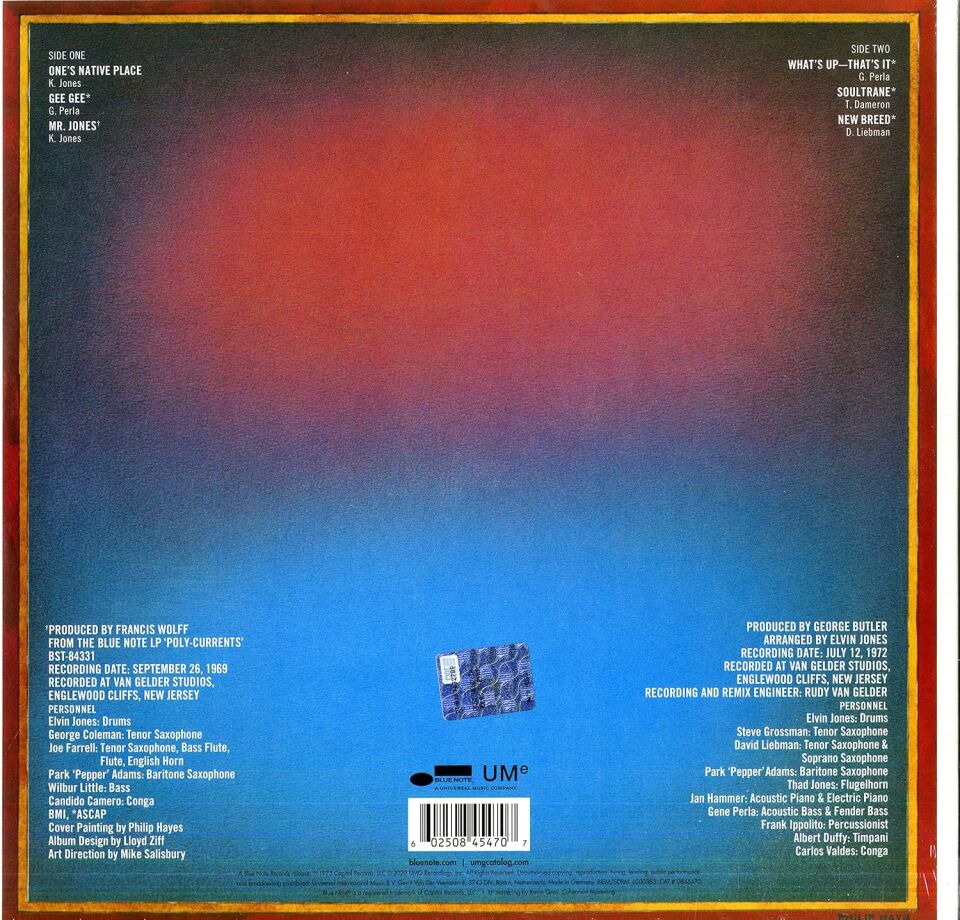 ELVIN JONES - MR. JONES (1973) - LP BLUE NOTE CLASSIC VINYL SERIES 180GR 2020 EDITION SIFIR PLAK