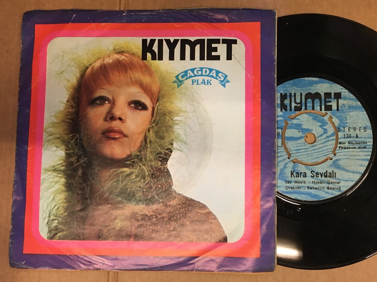 KIYMET - KARA SEVDALI / DOLDUR BE ARKADAŞIM 7'' 45 DEVİR ÇOK KÖTÜ ARABESK