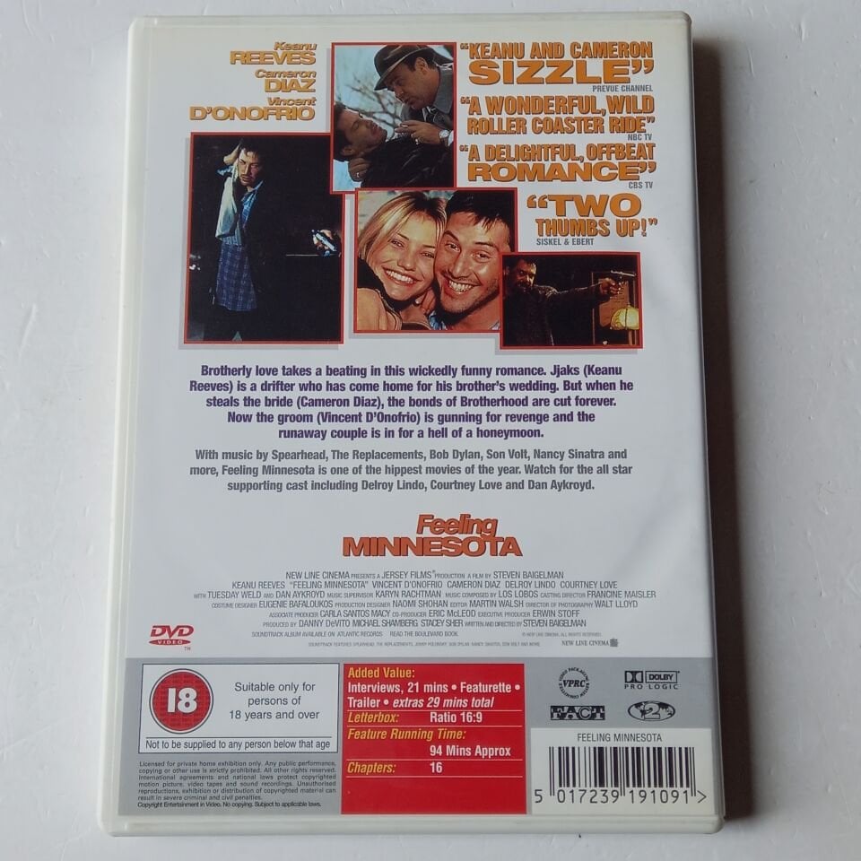 FEELING MINNESOTA - KEANU REEVES, CAMERON DIAZ  - DVD 2.EL