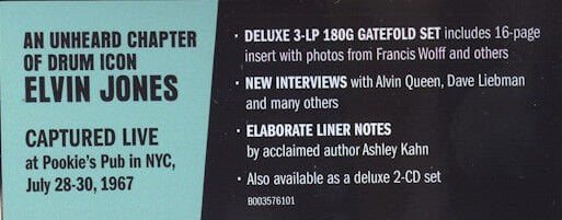 ELVIN JONES - REVIVAL / LIVE AT POOKIE'S PUB 1967 (2022) - 3xLP 180GR SIFIR PLAK