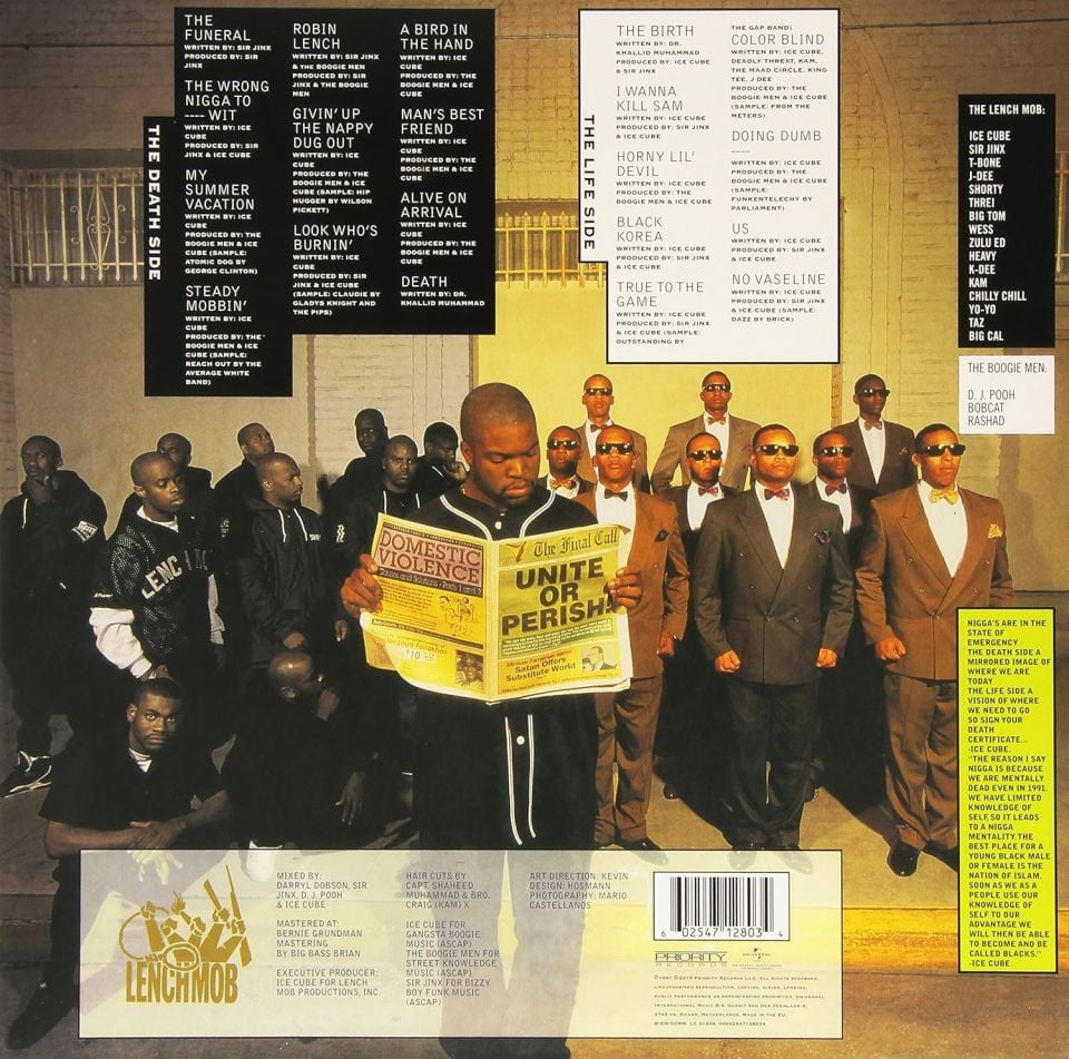 ICE CUBE - DEATH CERTIFICATE (1991) - LP 180GR 2015 EDITION HIP HOP SIFIR PLAK